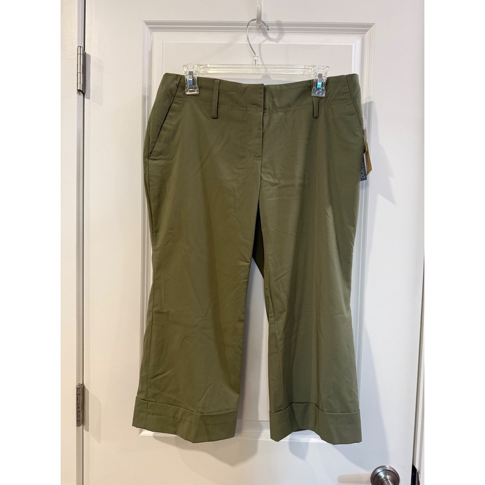 Michael Michael Kors Army‎ Green Cropped Cuffed Pants 8P 2PS7307F1 Petite New